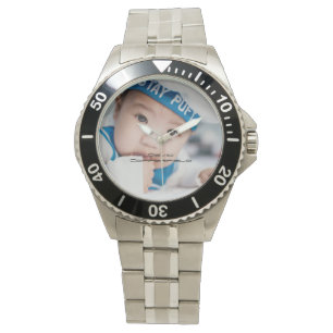 Montre Bracelet en acier inoxydable pour hommes photo cus