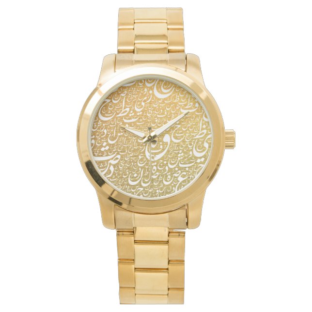 Montre Bracelet en or surdimensionné Earth typo (devant)