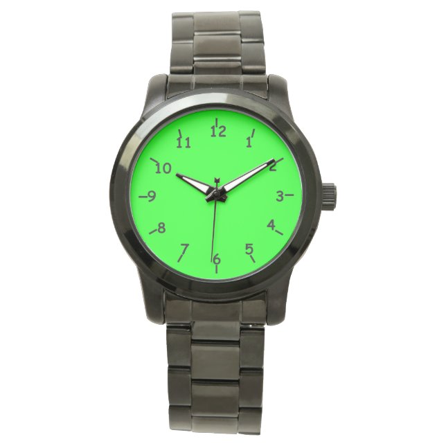 Montre Bracelet noir Lovin' Lime surdimensionné (devant)