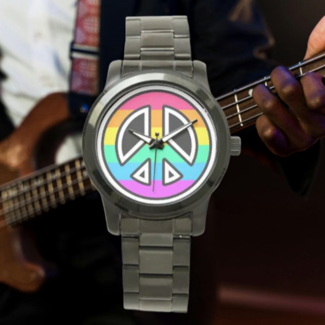 Montre-Bracelet Noir Surdimensionné avec Signe de  (Créateur téléchargé)