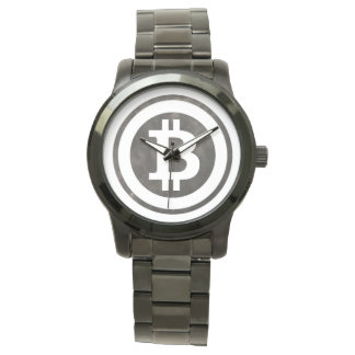 Montre Bracelet noir surdimensionné Bitcoin