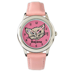 Montre-bracelet nommée graphique de filles