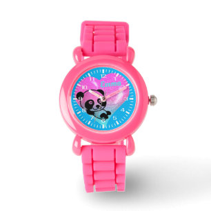 Montre Bracelet Parties scintillant rose Coeur Cute Panda