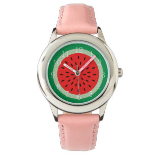 Montre-bracelet rouge mûre de filles de dames