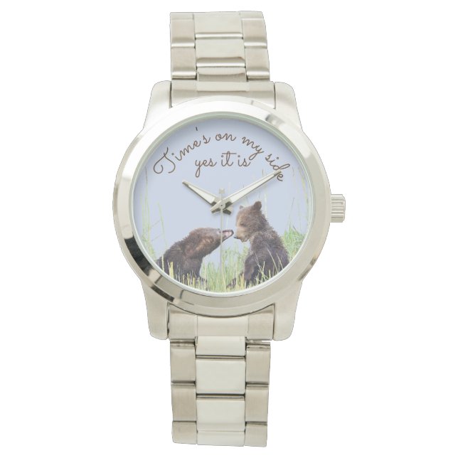 Montre Bracelet Unisex avec oursons de grizzlis (devant)