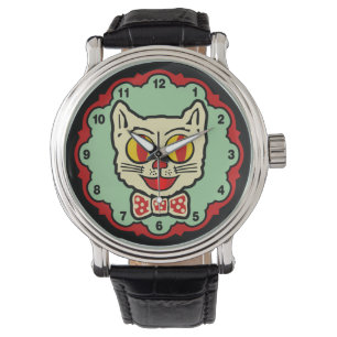 montre-bracelet vintage de chat des années 1940