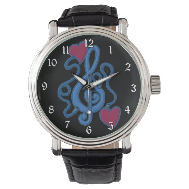 Montre Branché Sur Musique Bleu Note Wrist Watch 2 (devant)