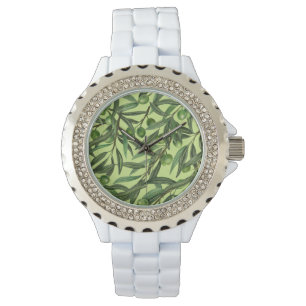 Montre Branches d'olive sur le vert miel