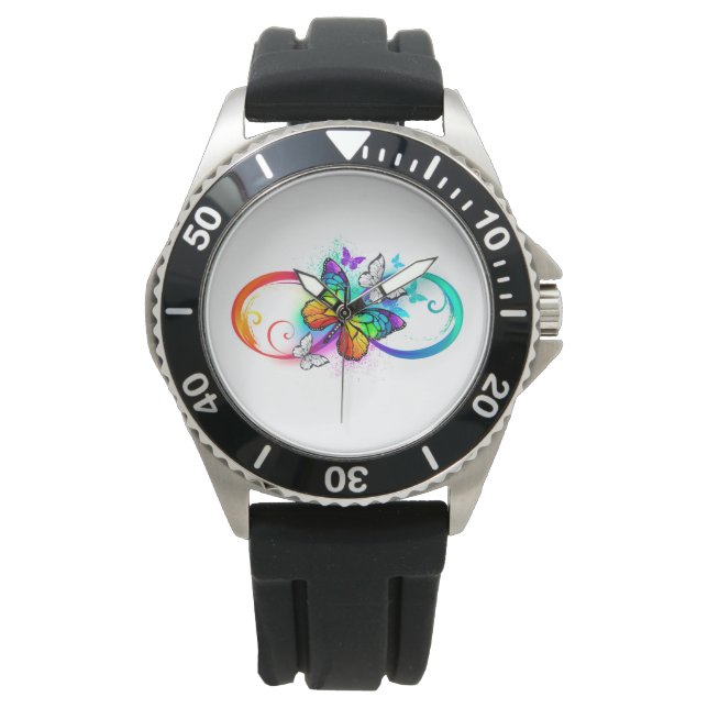Montre Bright infinity with rainbow butterfly (devant)