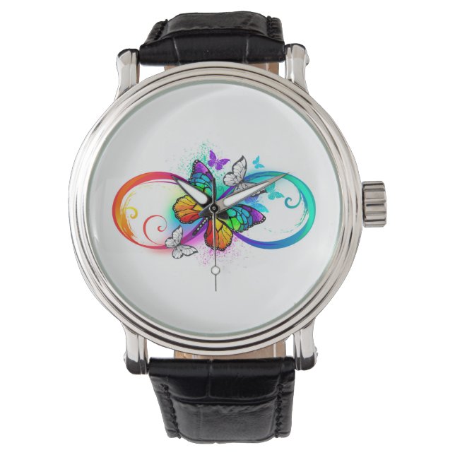 Montre Bright infinity with rainbow butterfly (devant)