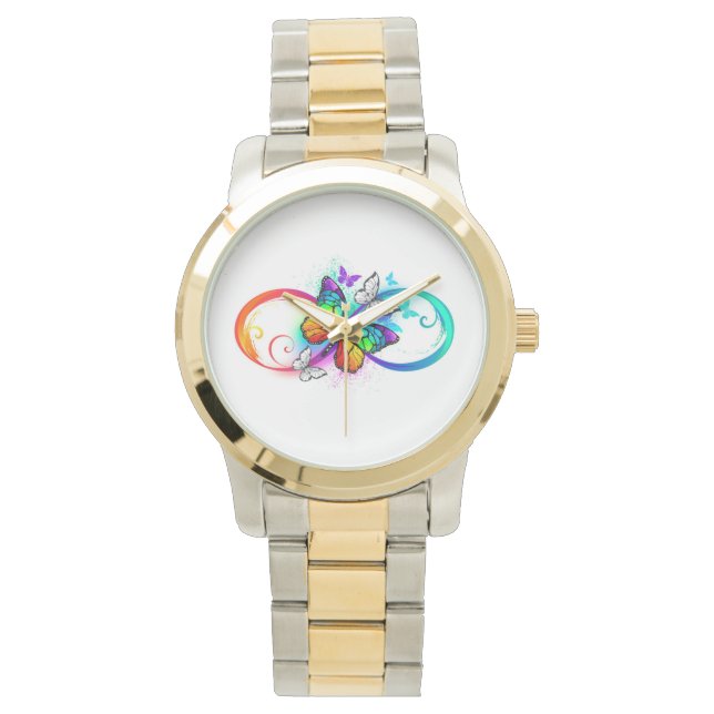 Montre Bright infinity with rainbow butterfly (devant)