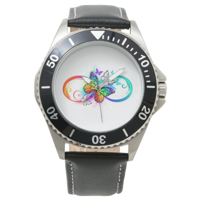 Montre Bright infinity with rainbow butterfly (devant)
