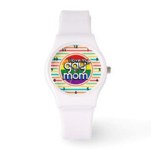 Montre Bright Rainbow Stripes, maman gay