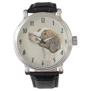 Montre Brittany Peinture - Cute Original Chien Art