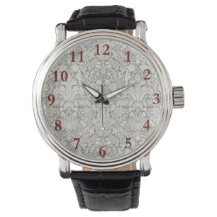 Montre brocade en dentelle blanche élégante