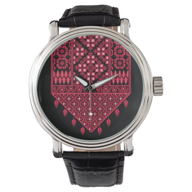 Montre Broderie palestinienne Tatreez design imprimé (devant)