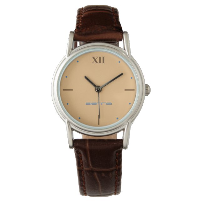 Montre Brown classique en cuir (devant)