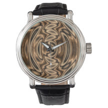 Montre Brown et noir Abstrait