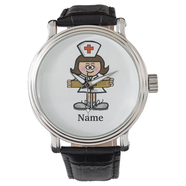 Montre Brunette Female Nurse Watch Personnaliser It! (devant)