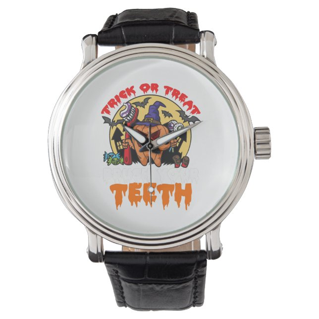 Montre Brush Your Teeth Funny Dental Hygiène Pun (devant)
