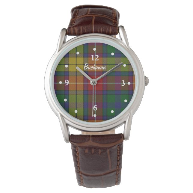 Montre Buchanan Tartan Plaid Face Custom Watch (devant)