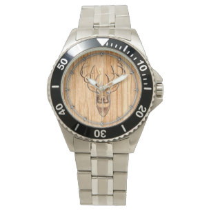 Montre Buck Deer Head Bois Grain Style