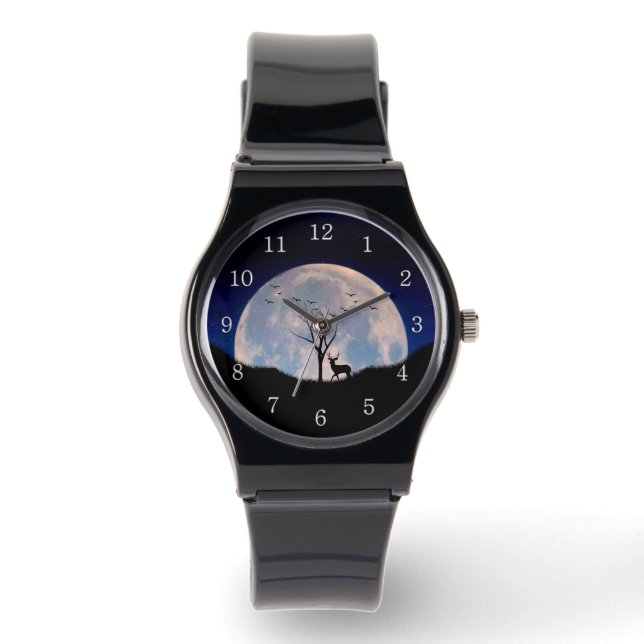 Montre Buck with Big Rack Against Full Moon White Numbers (Recto)