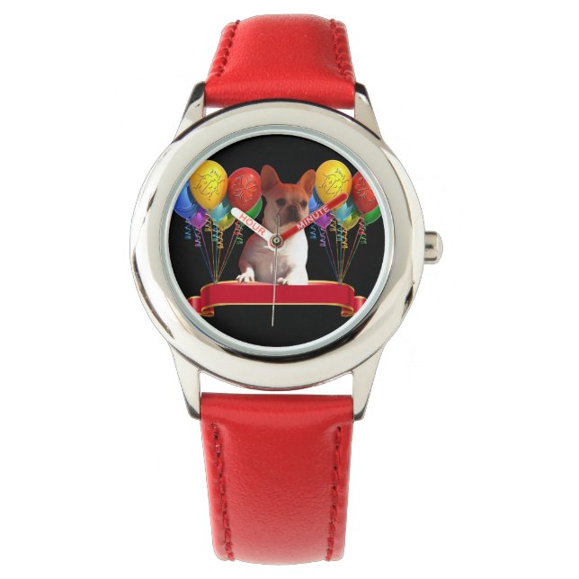 Montre Bulldog français avec ballons (devant)