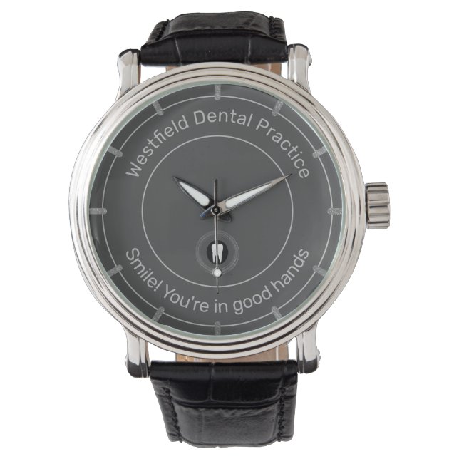 Montre Bureau orthodontiste simple et personnalisé en gri (devant)