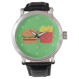 Montre Burger mignon et frites, amis pour toujours