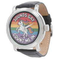 Ça a l'air gay, comptez-moi, licorne, drapeau arc-