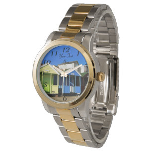 Montre Cabanes de plage bleu ciel anglais photo de bord d