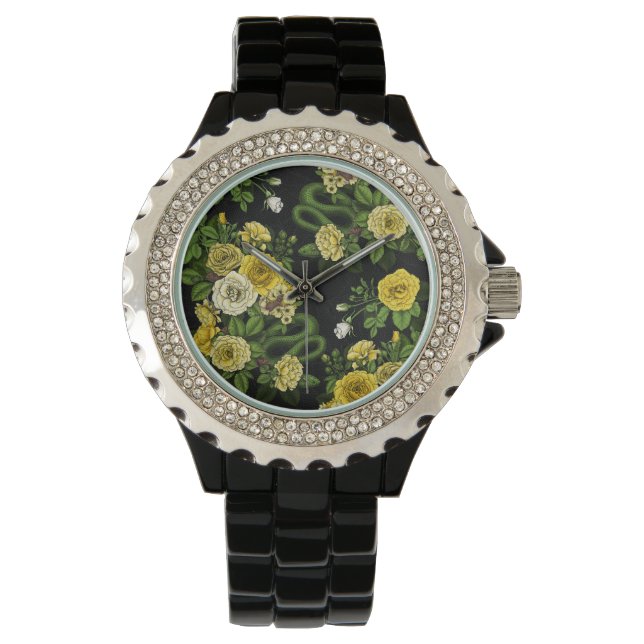 Montre Caché en rose, jaune et vert (devant)