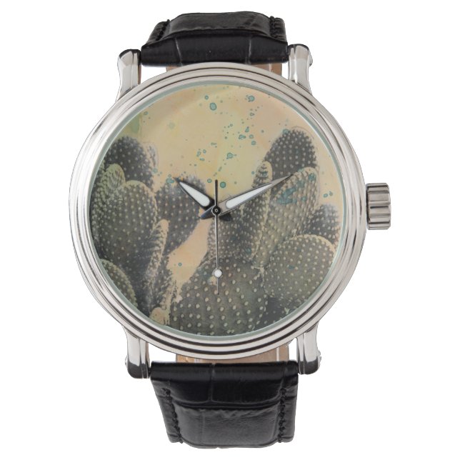Montre Cactus du désert | Plat vert (devant)