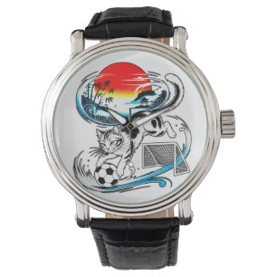 Montre Cadeau de chat de football japonais pour les fans