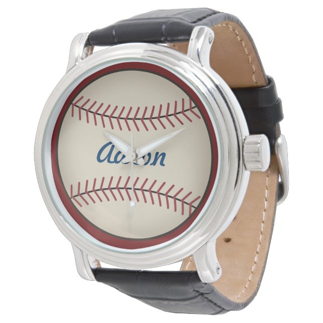 Montre Cadeau de guet de baseball masculin personnalisé (Incliné)