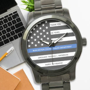 Montre Cadeau de retraite de la police personnalisé Ligne