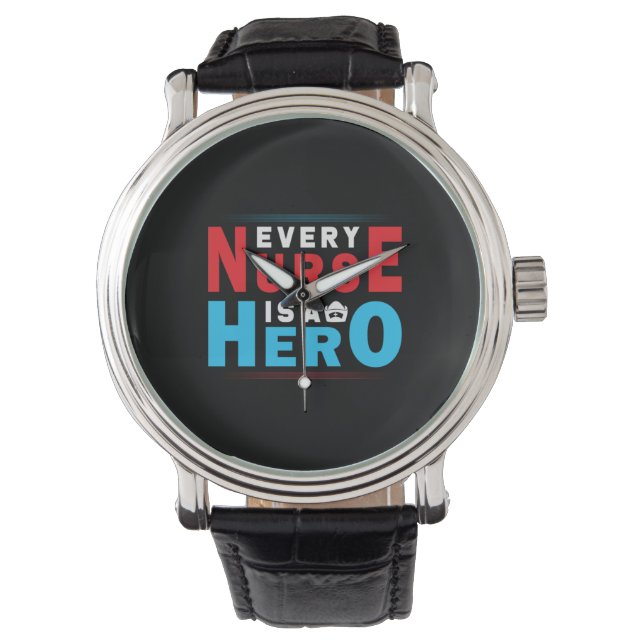 Montre Cadeau infirmière | Chaque Infirmière Est Un Héros (devant)