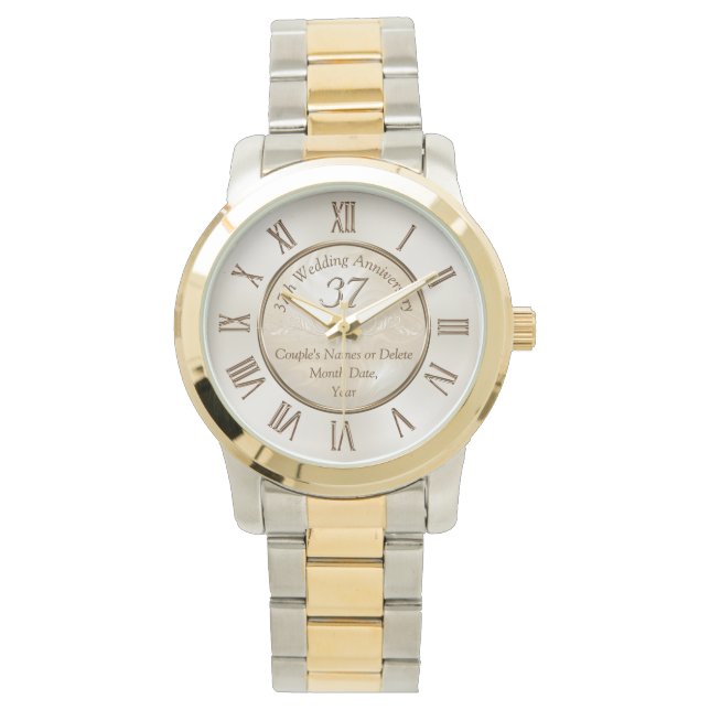 Montre Cadeau personnalisé de 37 ans pour elle, Lui (devant)