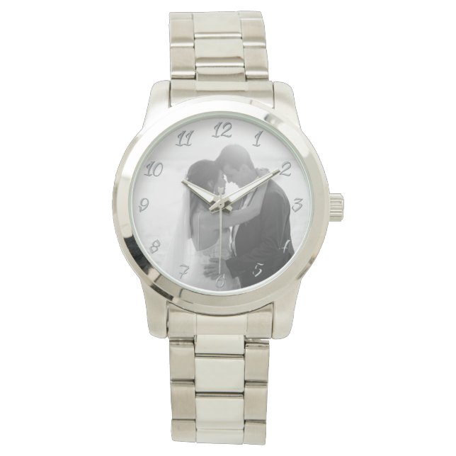 Montre Cadeau photo personnalisable intemporel classique (devant)
