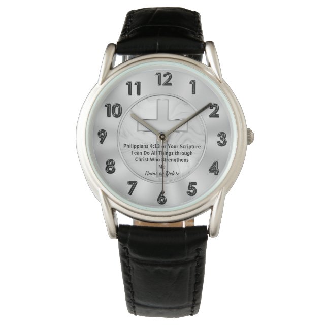 Montre Cadeaux chrétiens personnalisés pour hommes ou fem (devant)