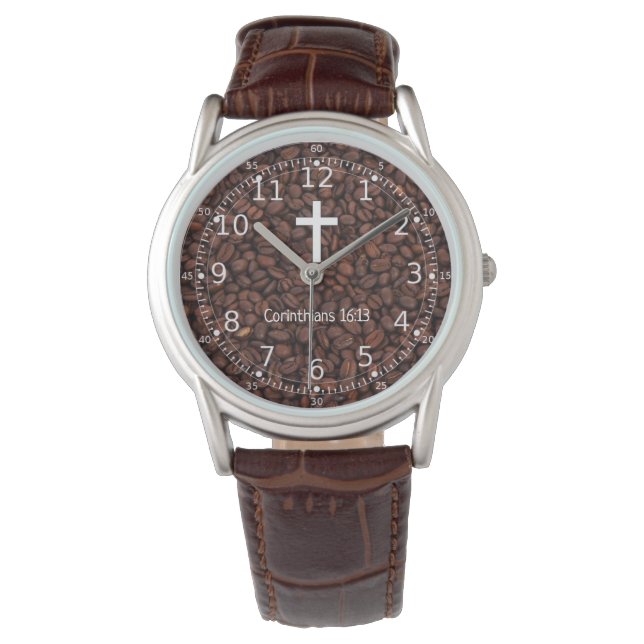 Montre Cadeaux chrétiens pour hommes et amateurs de café (devant)