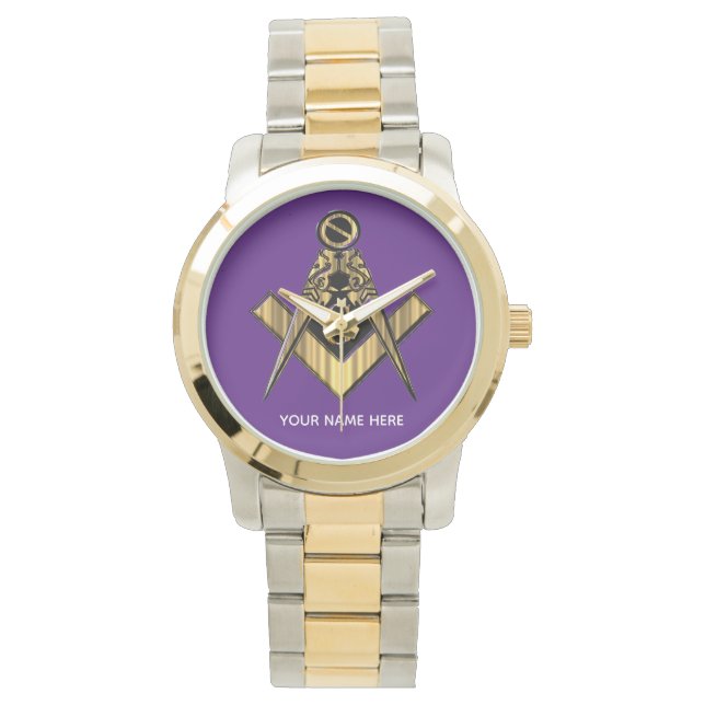 Montre Cadeaux maçonniques personnalisés | Freemason Purp (devant)