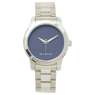 Montre Cadeaux Uniques Pour Hommes Marine Blue Silver Wat