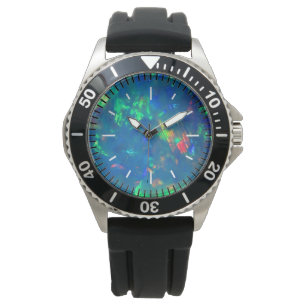 Montre Cadran bleu d'opale de feu de mer de Jupiter