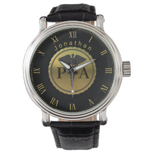 Montre Caducée Emblème Or Assistant Médecin Nom PA