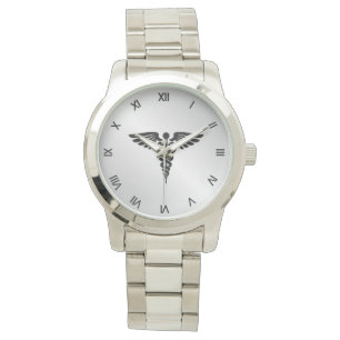 Montre Caducée Médicale argenté