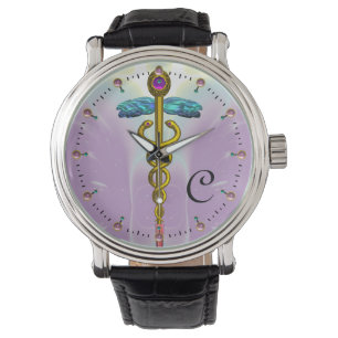 Montre CADUCUS D'OR AVEC NOEUDS CELTIQUES MONOGRAMME Lila