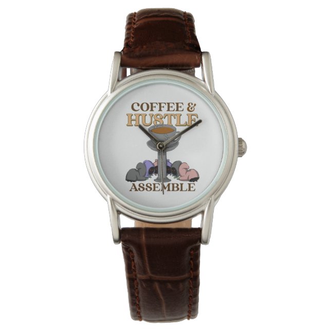 Montre Café et Hustle Assembler amusant Illustration (devant)