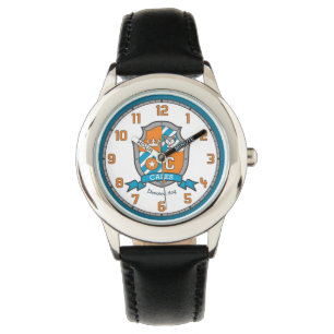 Montre Caleb lettre C nom signifiant crest wolf orange